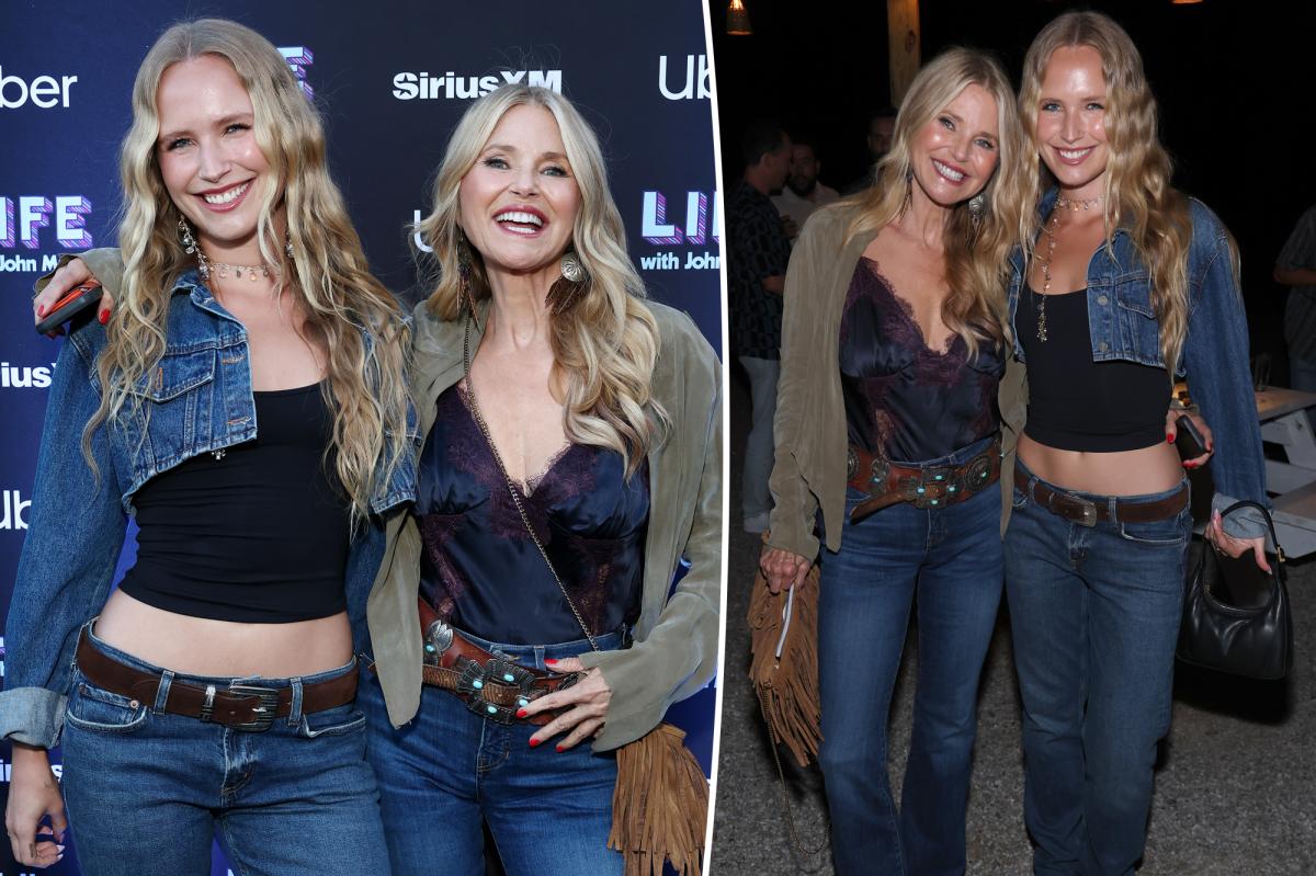 Christie Brinkley and Sailor Match in Hamptons Outfits