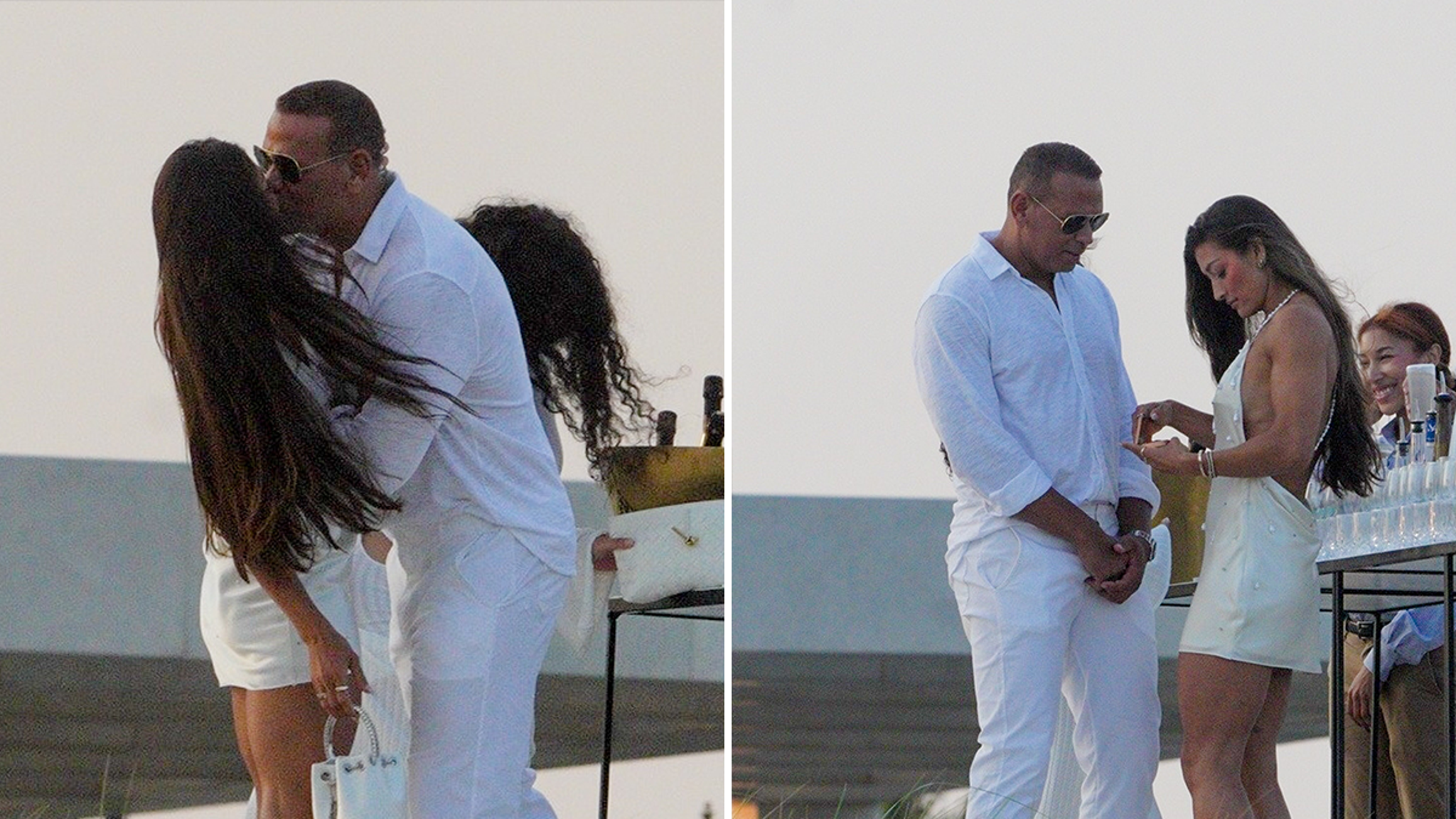 Alex Rodriguez Kisses Mystery Woman at White Party