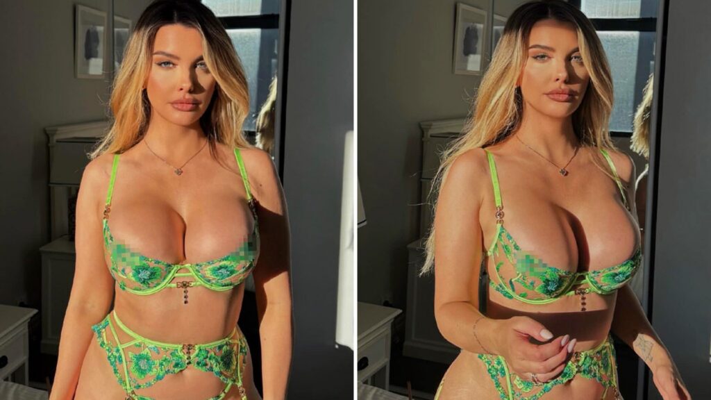 Emily Sears Serves a Sheer Lime Green Lingerie Look