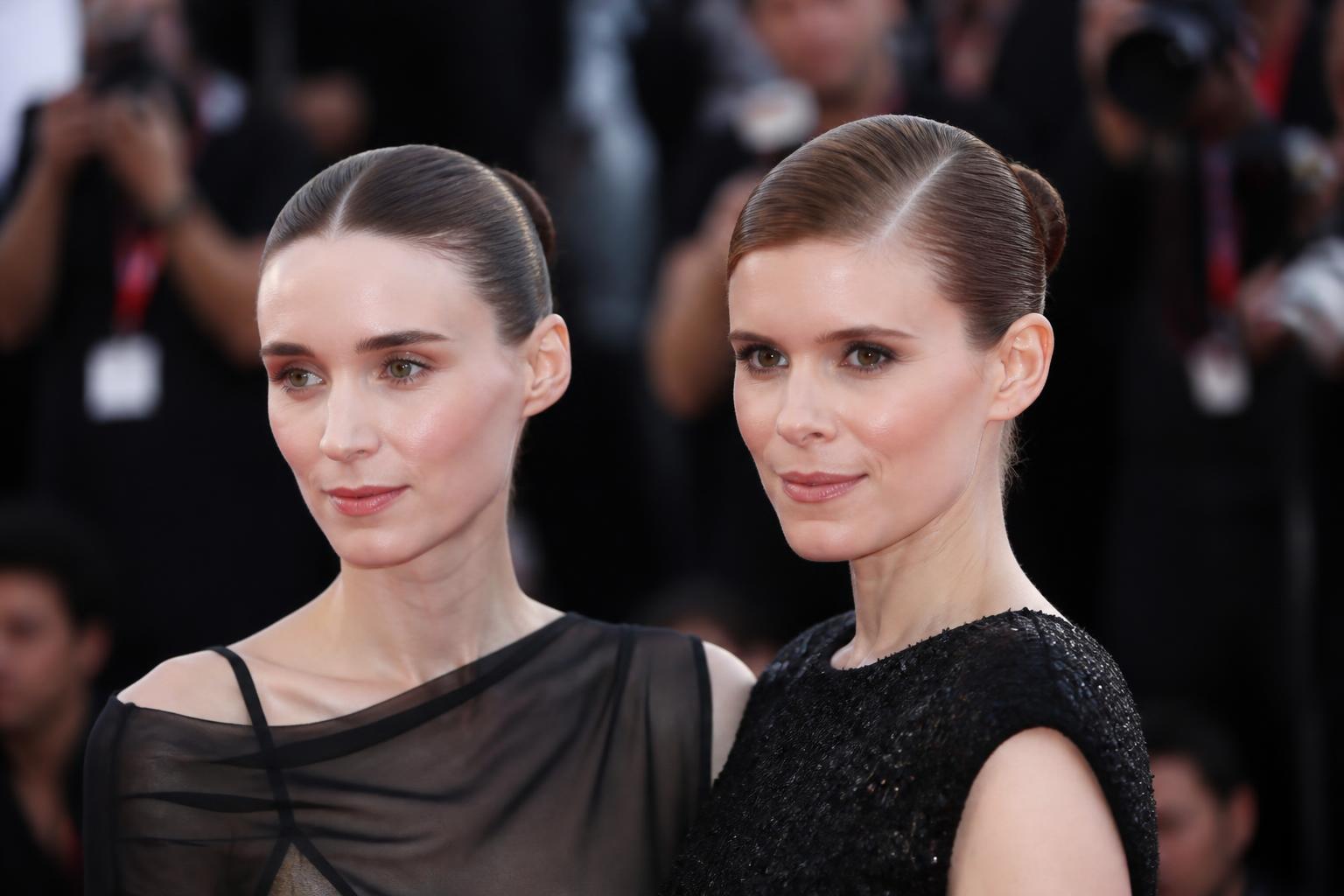 Rooney and Kate Mara Share Venice Spotlight — AI editorial illustration
