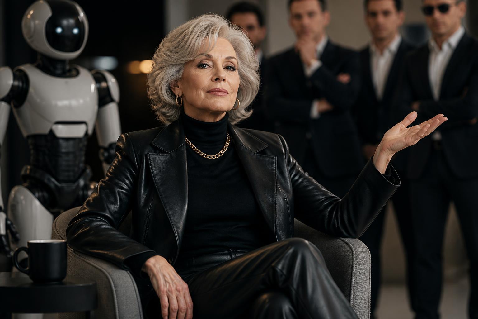 Jane Fonda’s Billionaire Roast Has One Target: Immortality — AI editorial illustration