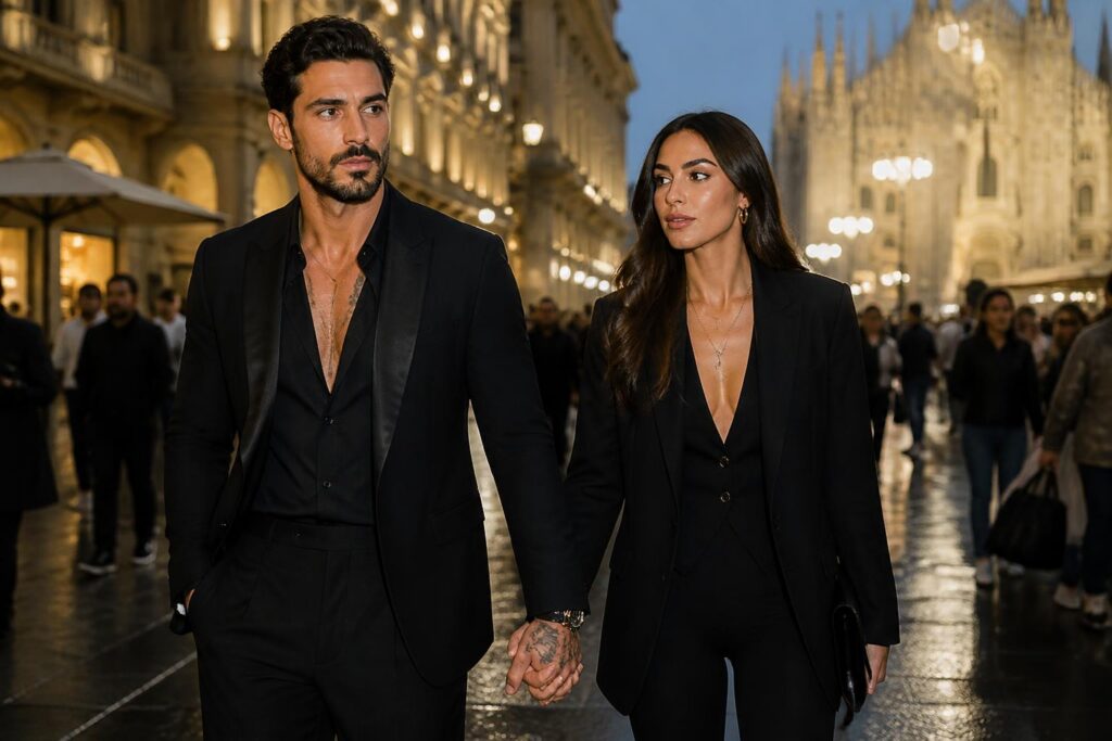 Michele Morrone’s Milan Hand-Holding Has Romance Watchers Curious — AI editorial illustration