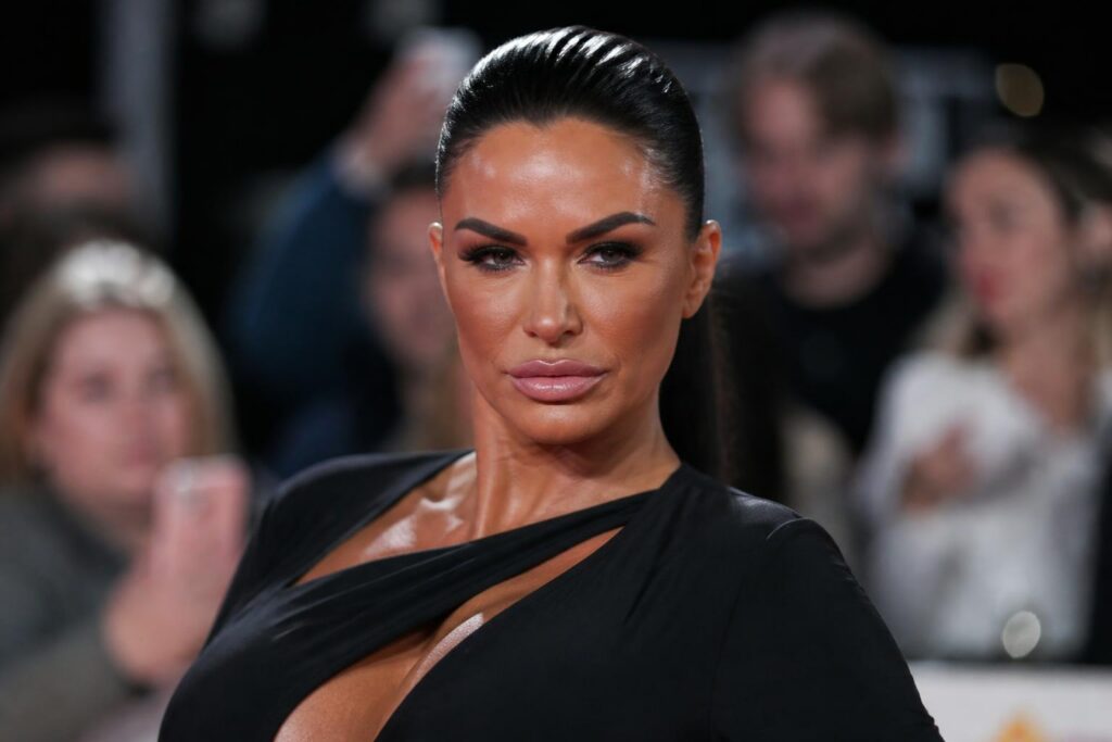 Katie Price Debuts Dramatic Look After Cosmetic Procedures — AI editorial illustration