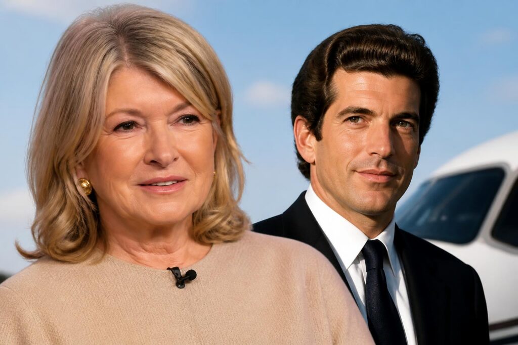 Martha Stewart Says She Warned JFK Jr. to Fly With a Copilot — AI editorial illustration