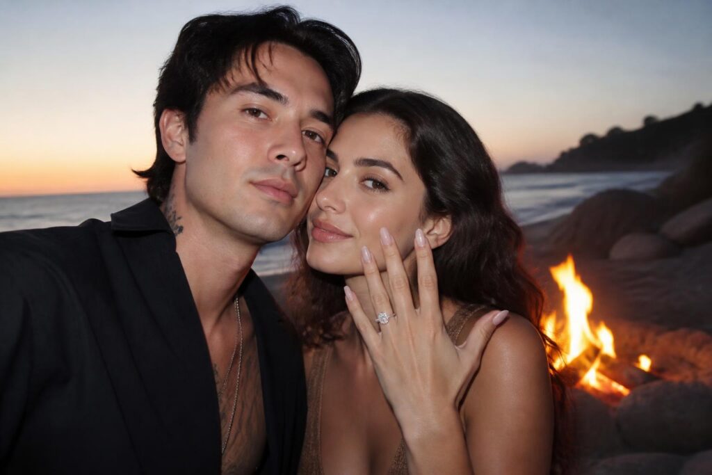 Brandon Lee and Katarina Demetriades Announce Engagement — AI editorial illustration