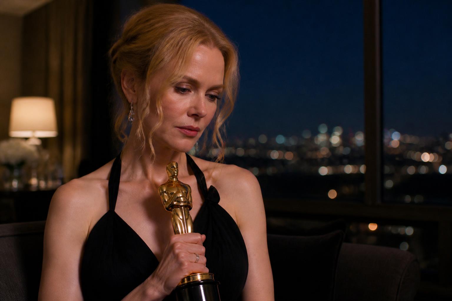 Nicole Kidman’s Oscar Night Felt Strikingly Empty — AI editorial illustration