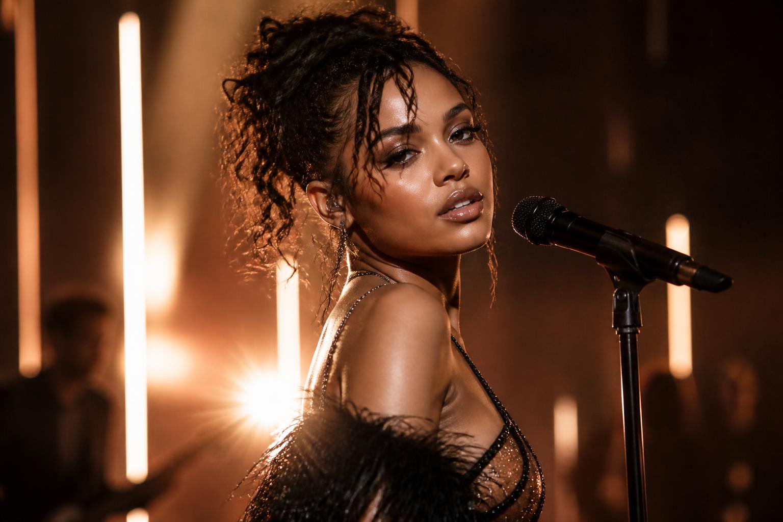 Watch Tyla’s New Music Video for KISS | Vevo Official Live Performance — AI editorial illustration