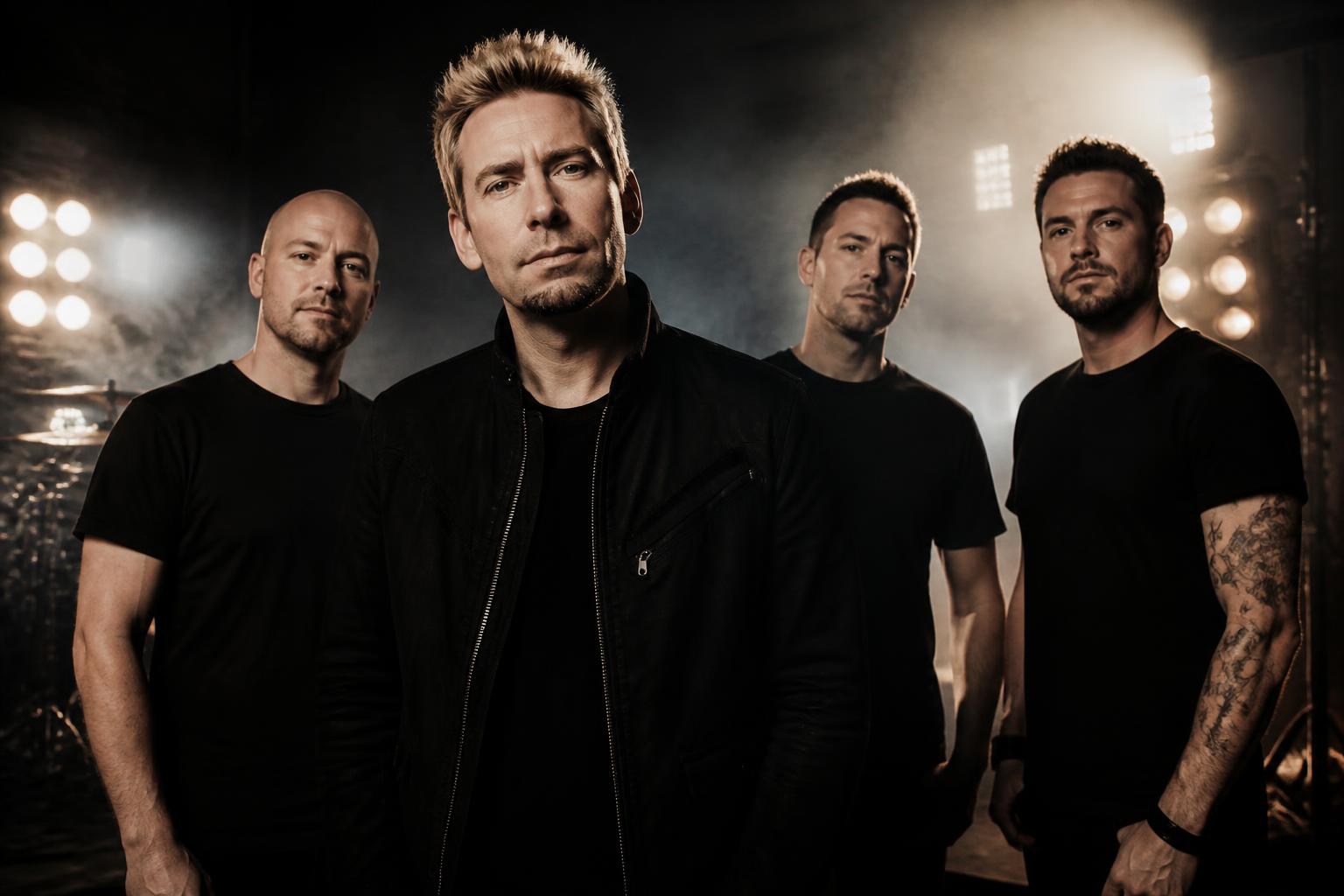 Watch Nickelback’s New Music Video for Leave Me Behind — AI editorial illustration