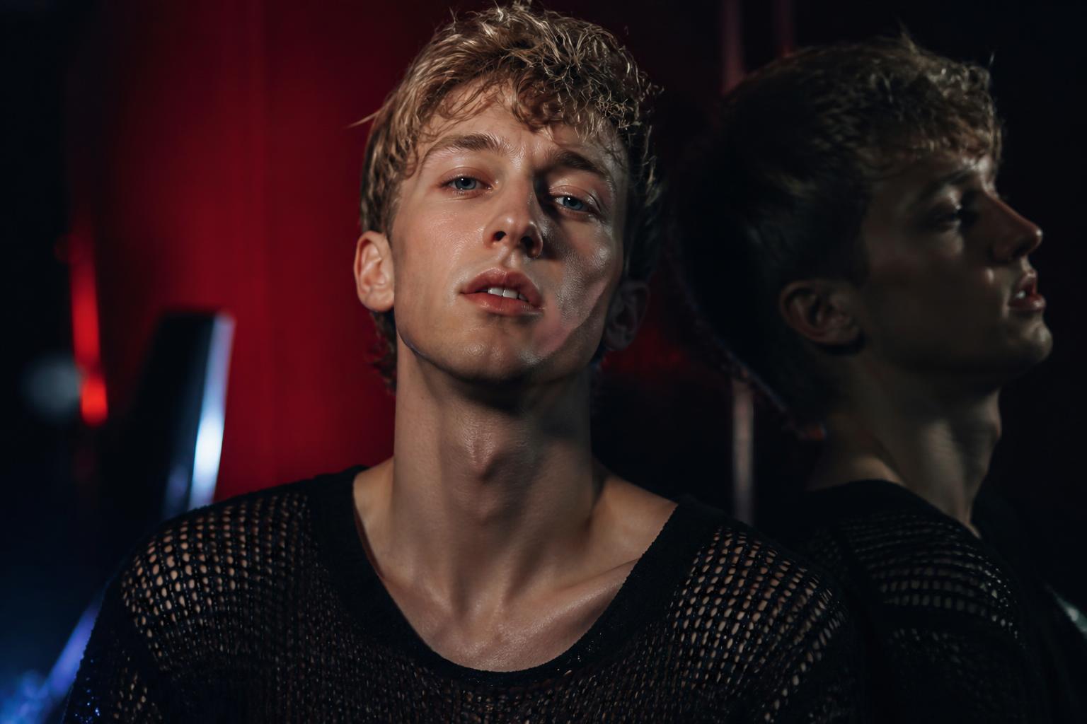 Watch Troye Sivan’s New Music Video for Party — AI editorial illustration