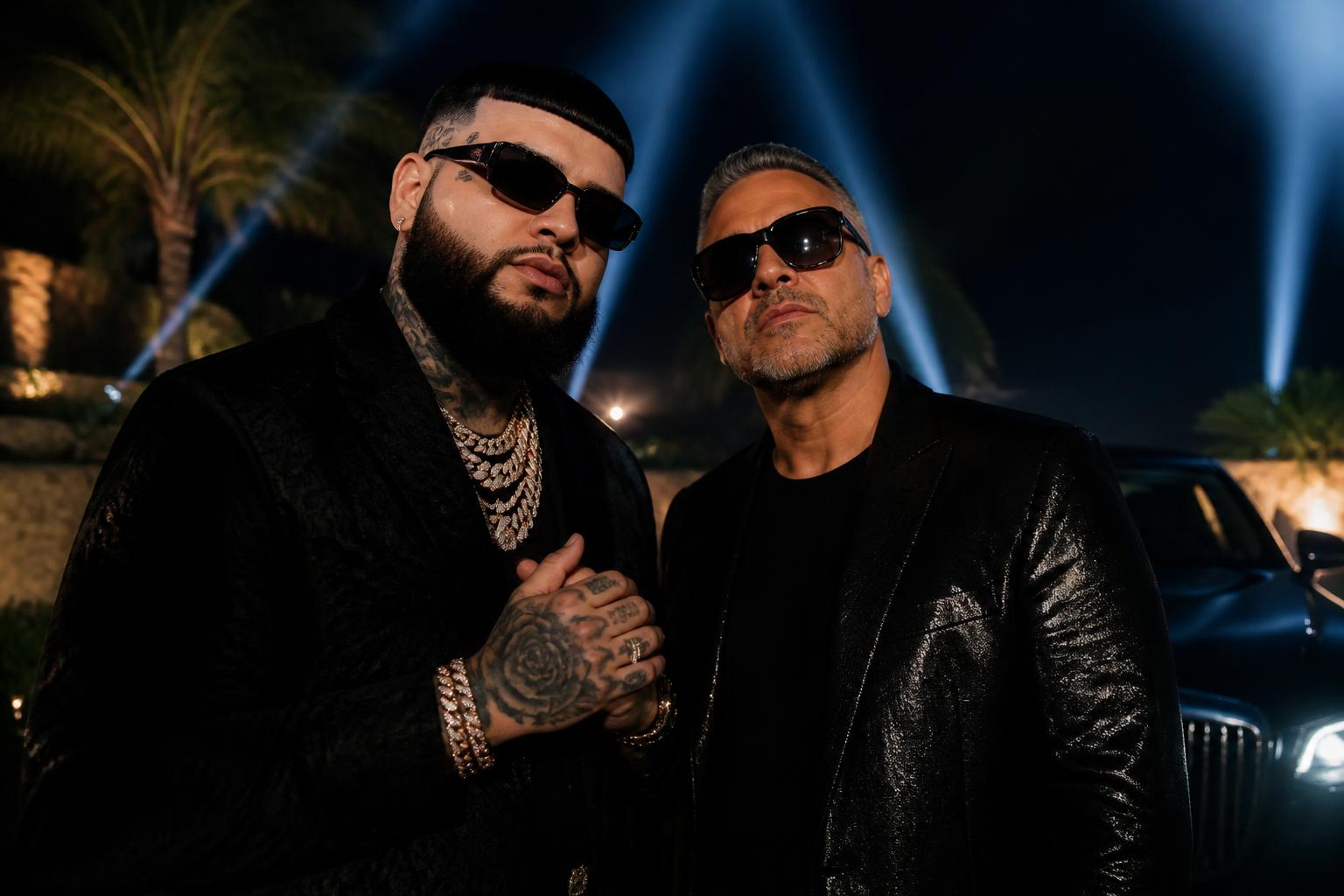 Watch Farruko, Juan Magán’s New Music Video for MARBELLA NIGHTS — AI editorial illustration